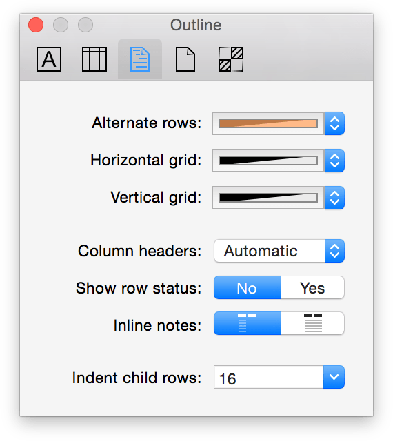 The Outline inspector