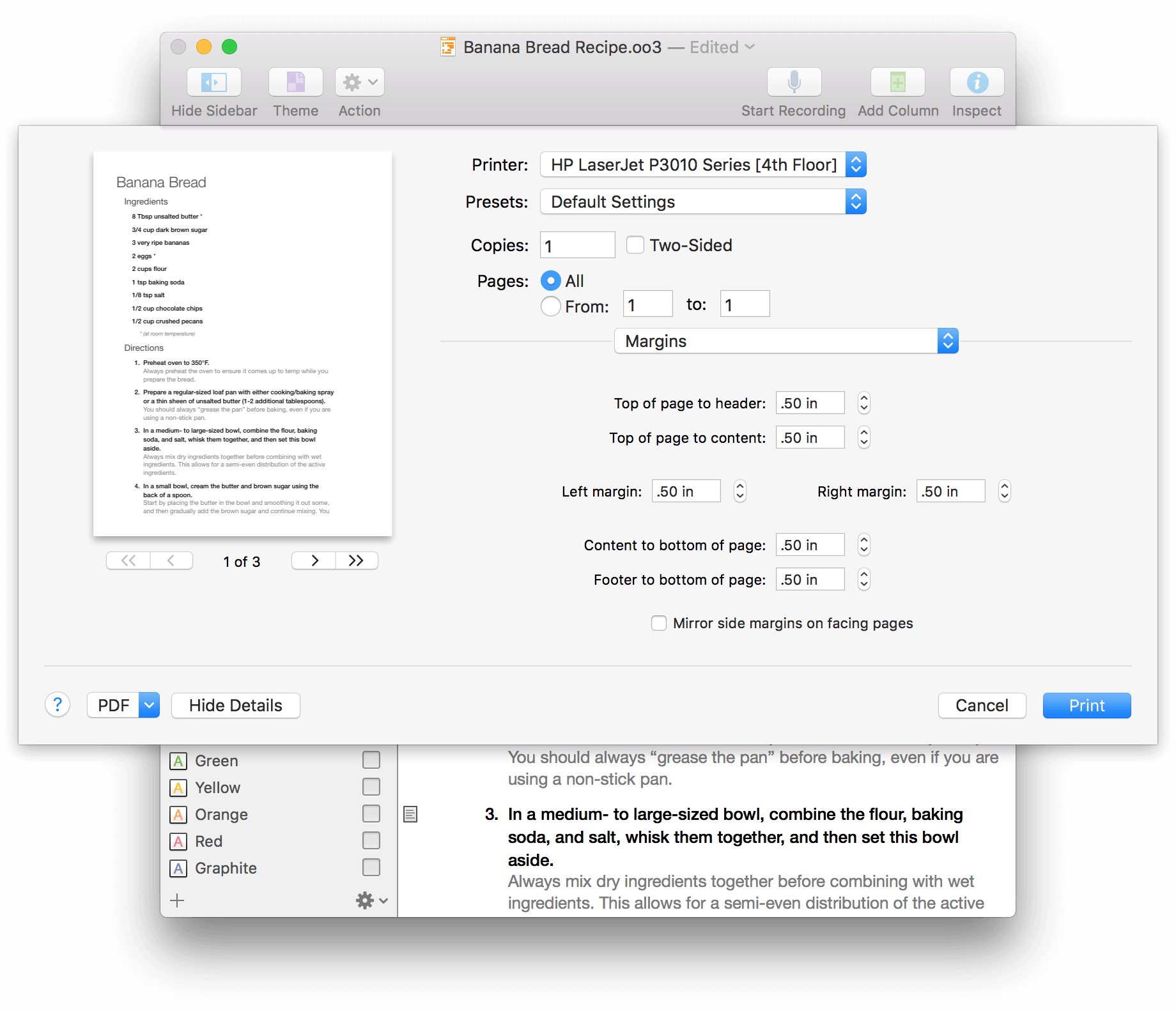 Setting the Margins for your document