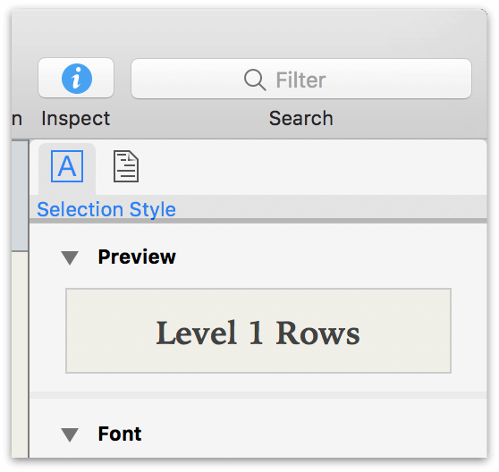 the Inspectors in OmniOutliner 5 Pro