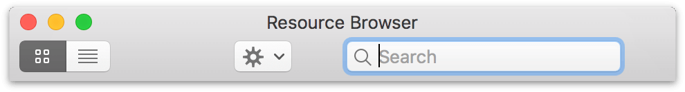 The Resource Browser’s toolbar