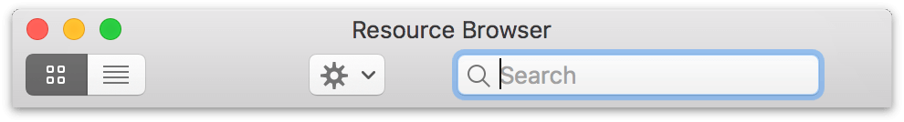 The Resource Browser&#8217;s toolbar