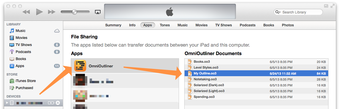 Use iTunes to move documents from your iPad to your Mac and back.