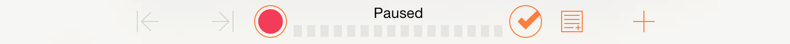 Tap Pause to cease recording, and tap it again to resume; tap the checkmark on the right to finish your recording.