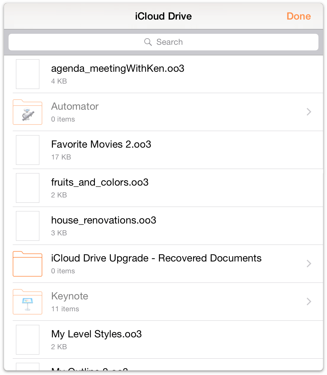 Tapping the Plus/Add button opens a window that lets you access files stored in the cloud