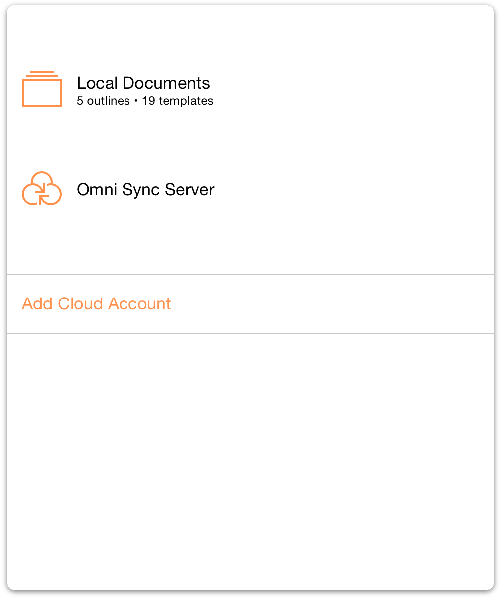 After syncing, the Omni Sync Server folder shows up on your home screen