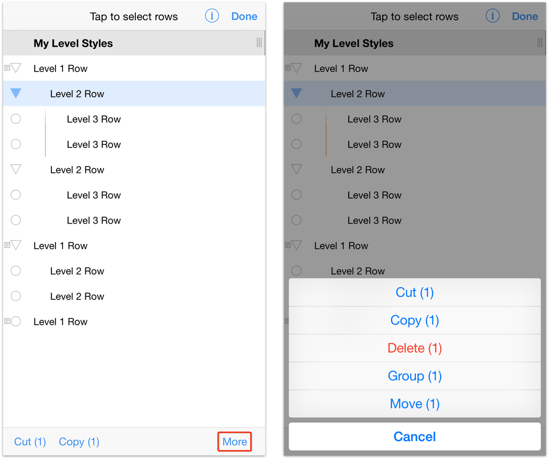 The Editing toolbar in portrait mode