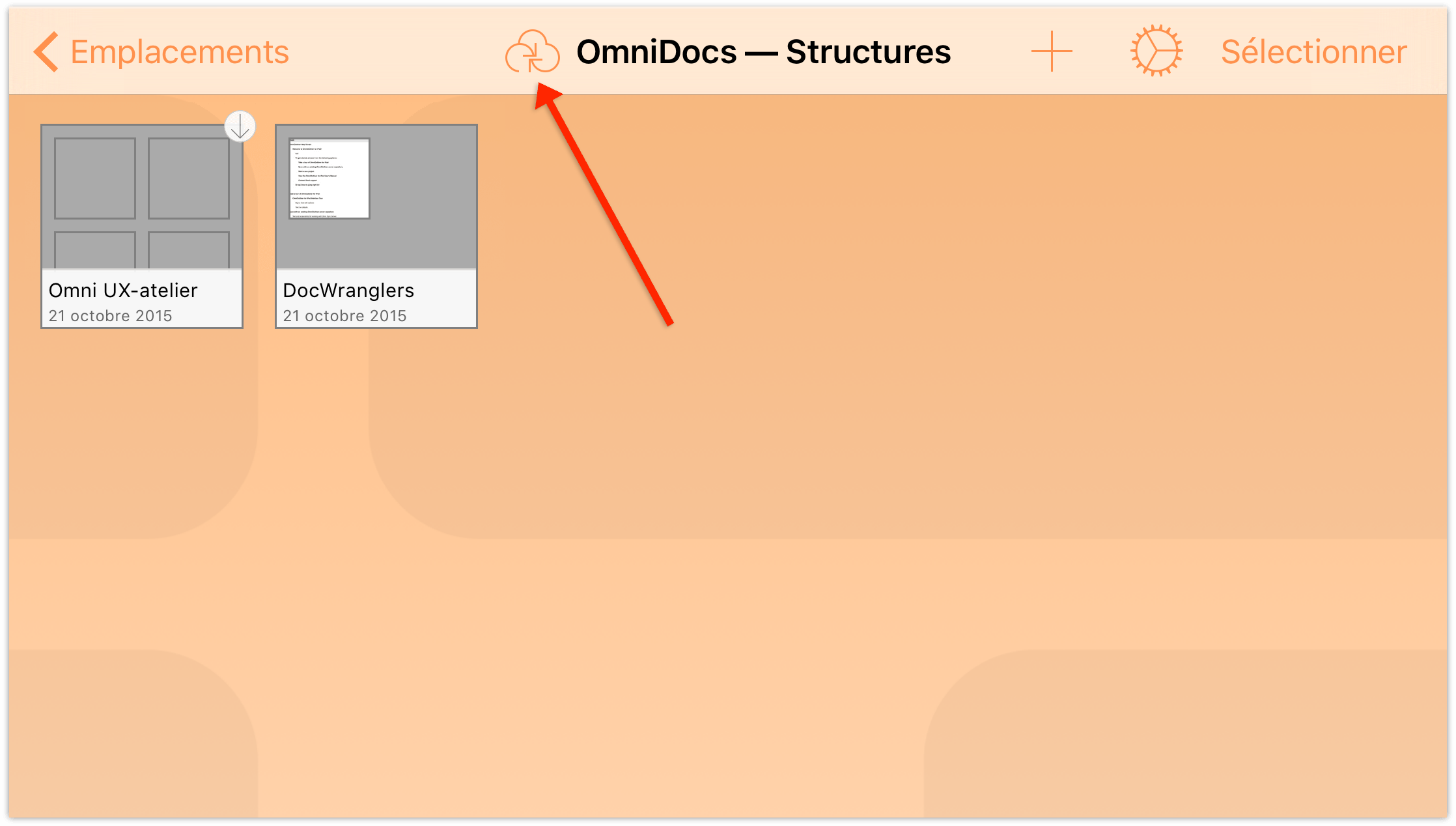 Icône OmniPresence dans la barre d'outils