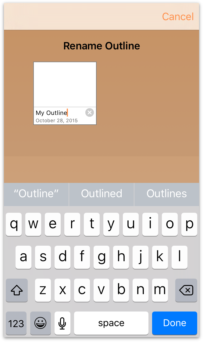 An editable filename in OmniOutliner's Resource Browser