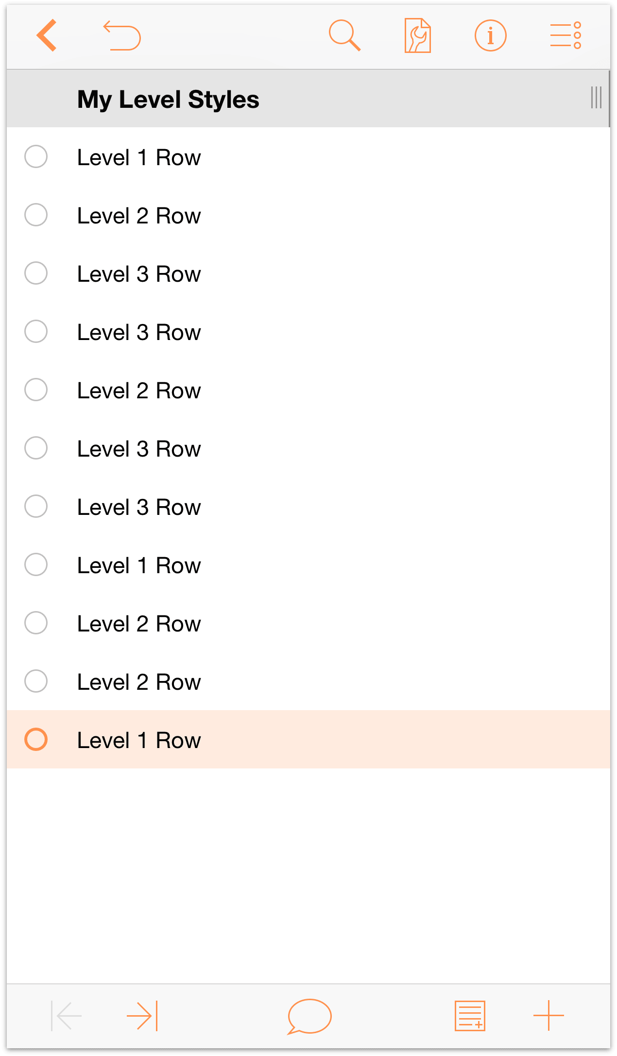 a bunch of rows without any organization or structure