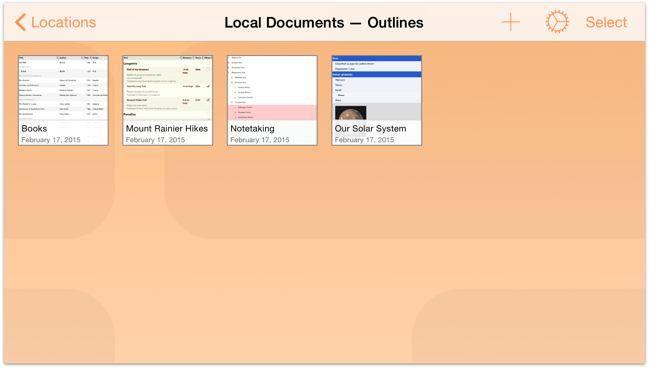 The files inside the Local Documents folder