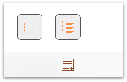 Press the Notes button and then use another finger to hide notes (left) or show all notes (right).