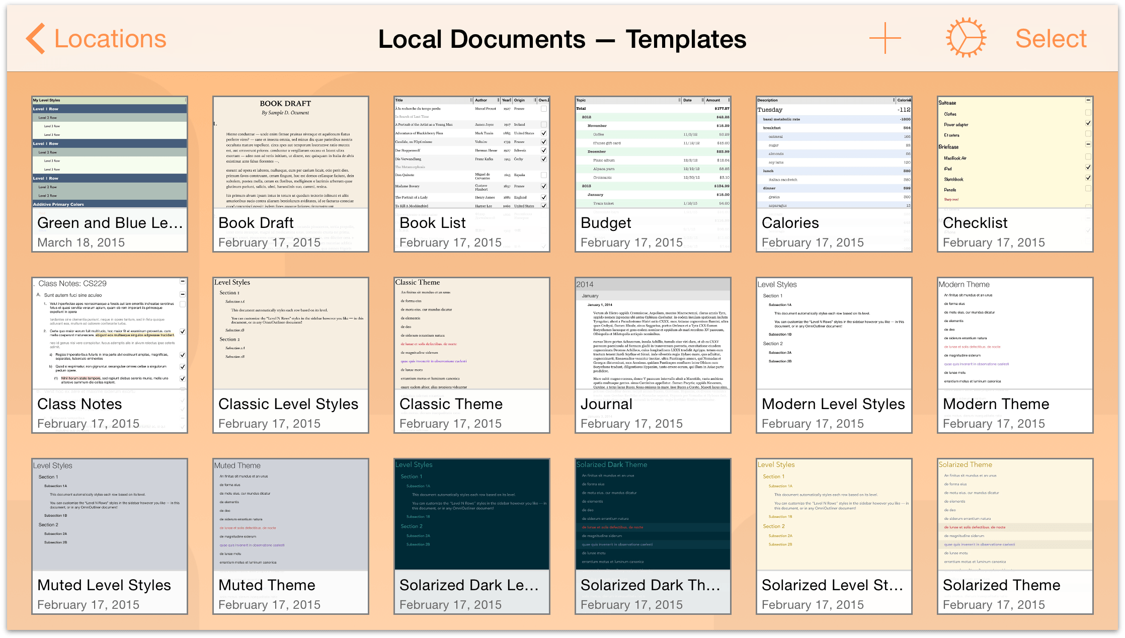 The Local Documents, Templates folder