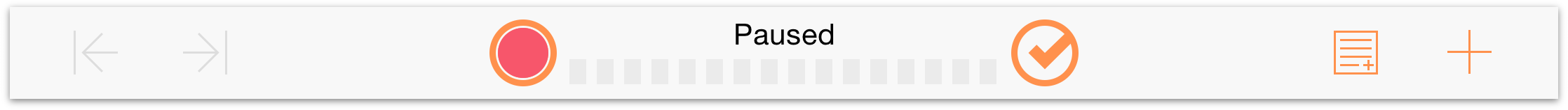 Tap Pause to cease recording, and tap it again to resume; tap the checkmark on the right to finish your recording.