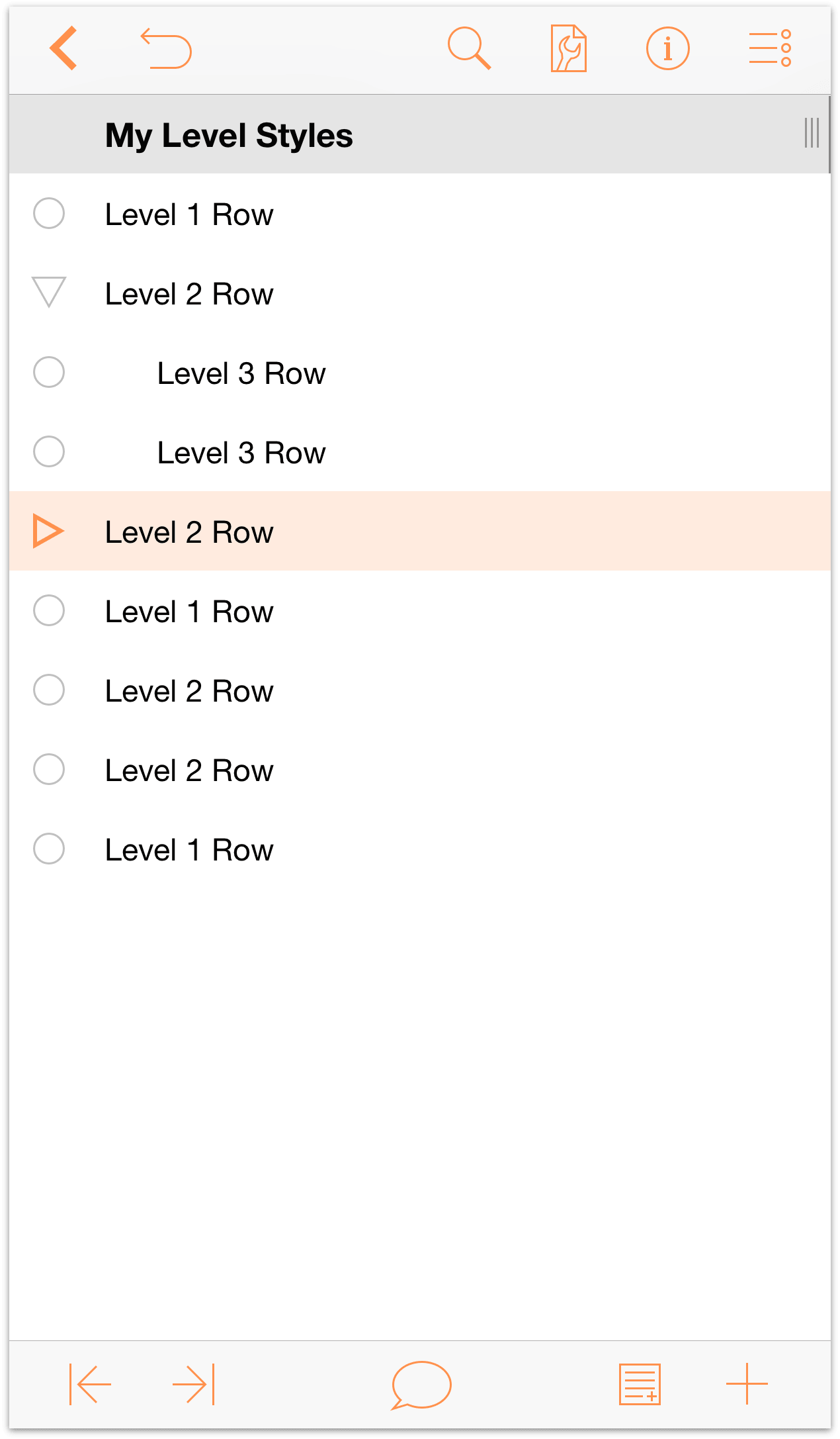 Expanded and Collapsed rows