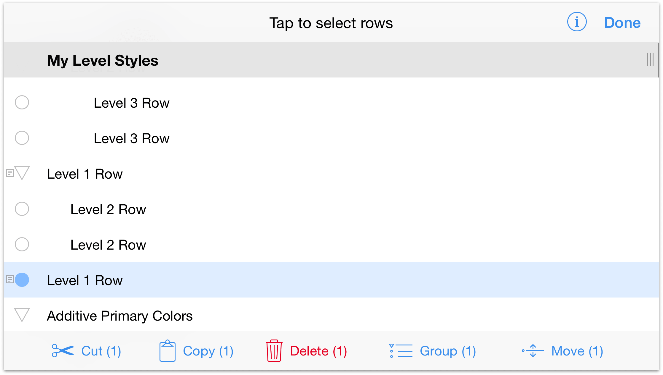 Moving a row by dragging it to another location