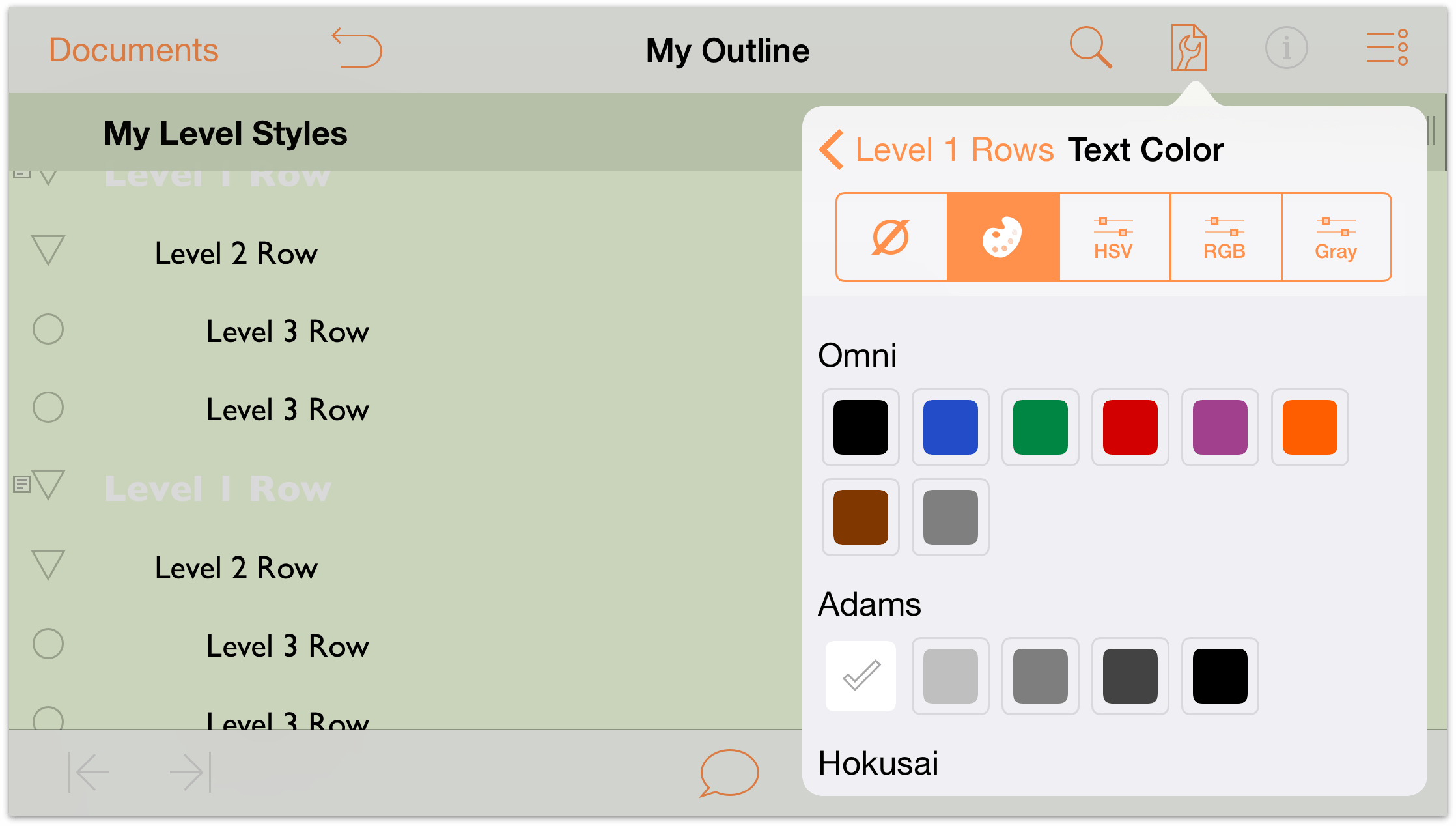 Choose the White square under the Adams palette