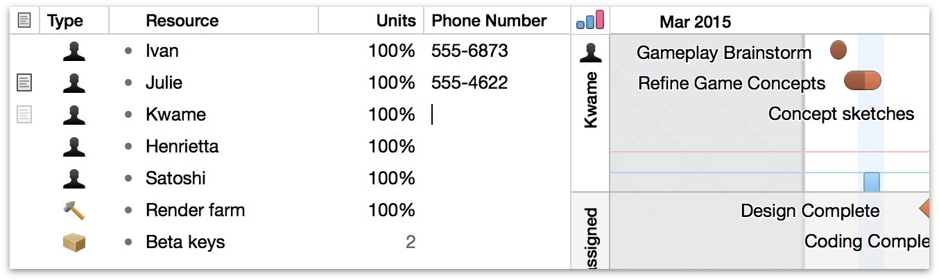 Showing custom data as a column in the resource outline.