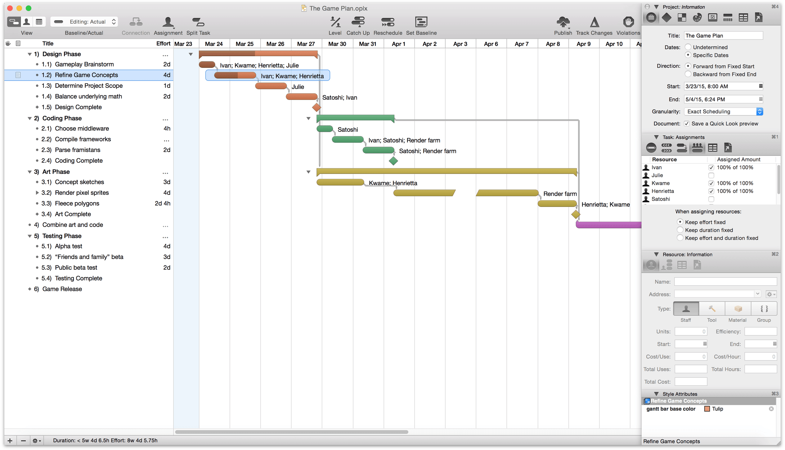 omniplan multiple projects