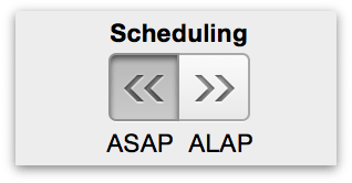 ASAP/ALAP toggle in the Task Schedule inspector.