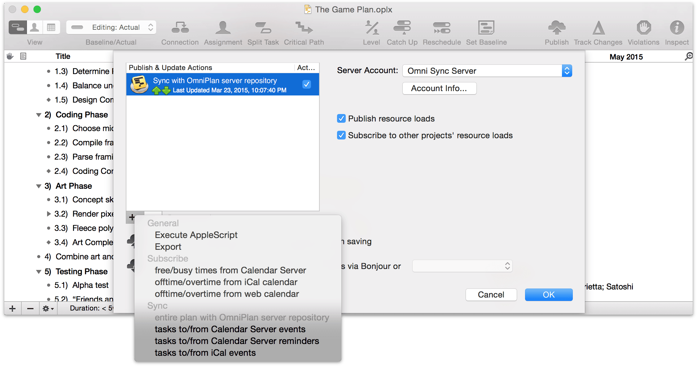 Configuring publishing, subscribing, and change tracking settings.