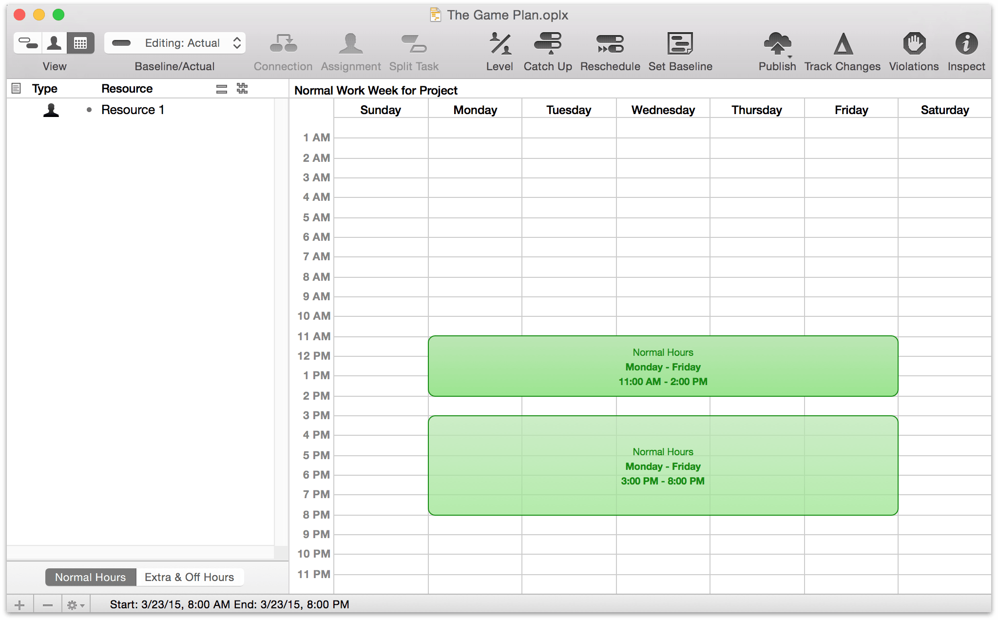 omniplan scheduling effort and duration