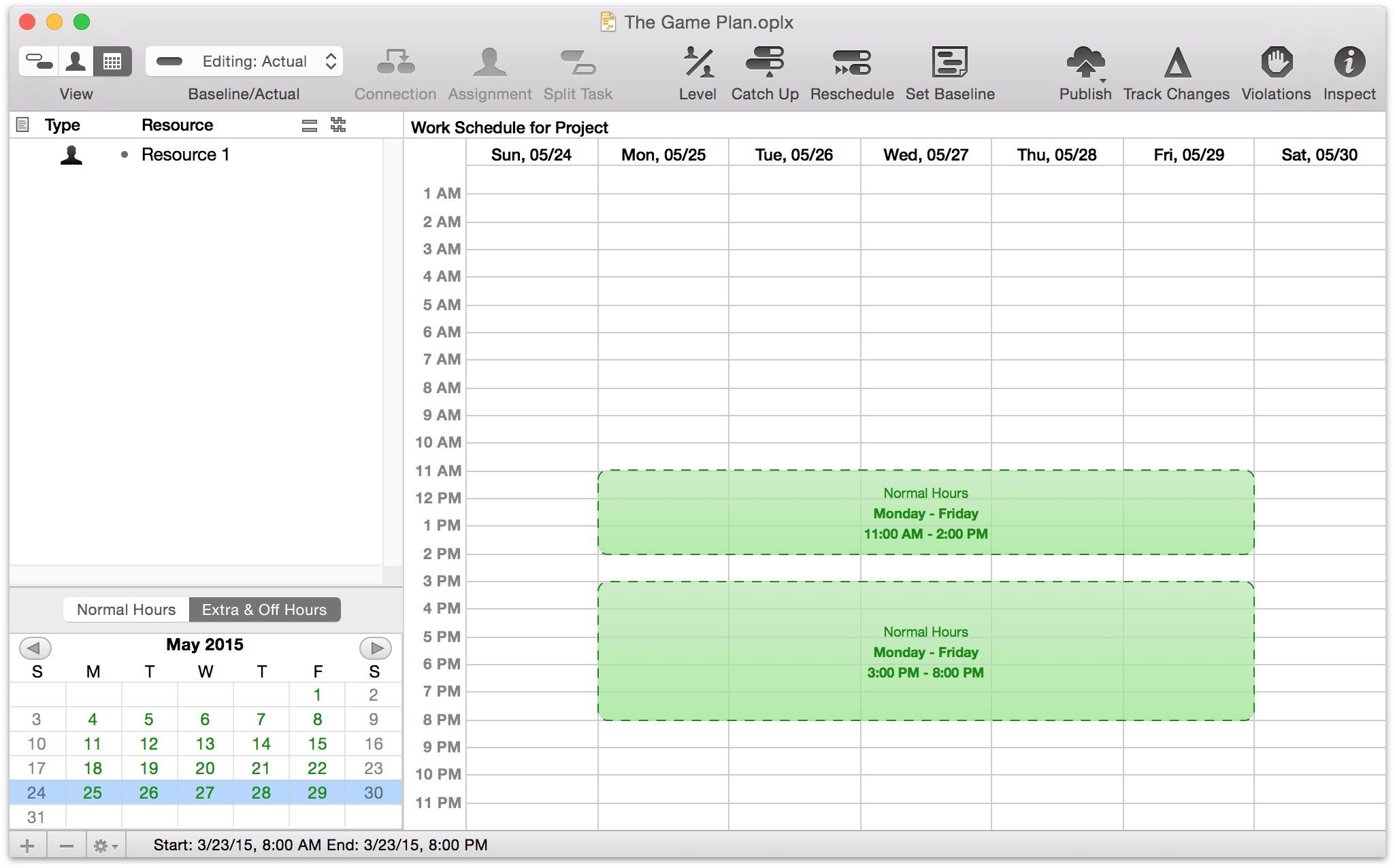 omniplan scheduling