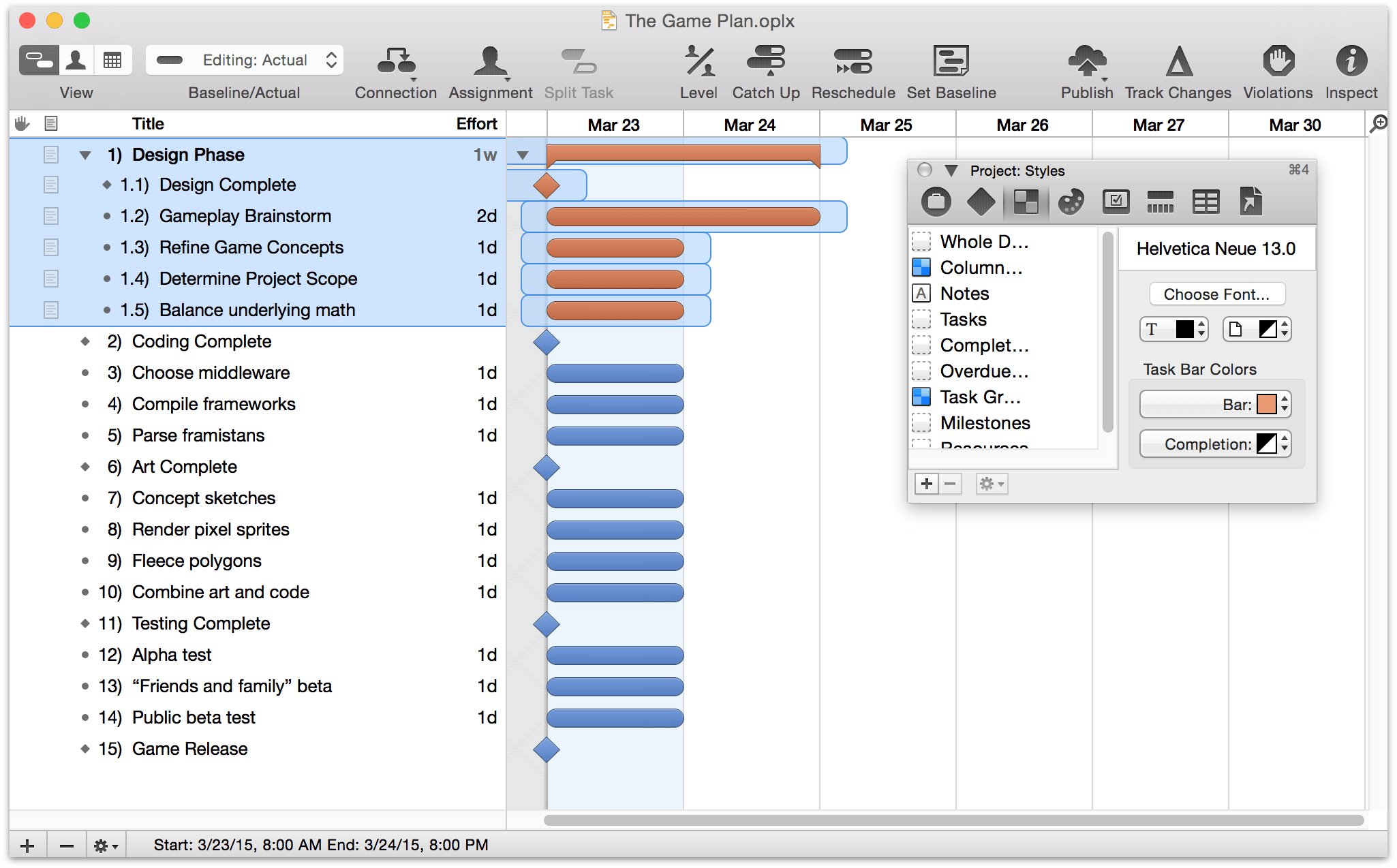 omniplan pro table editor like ms project