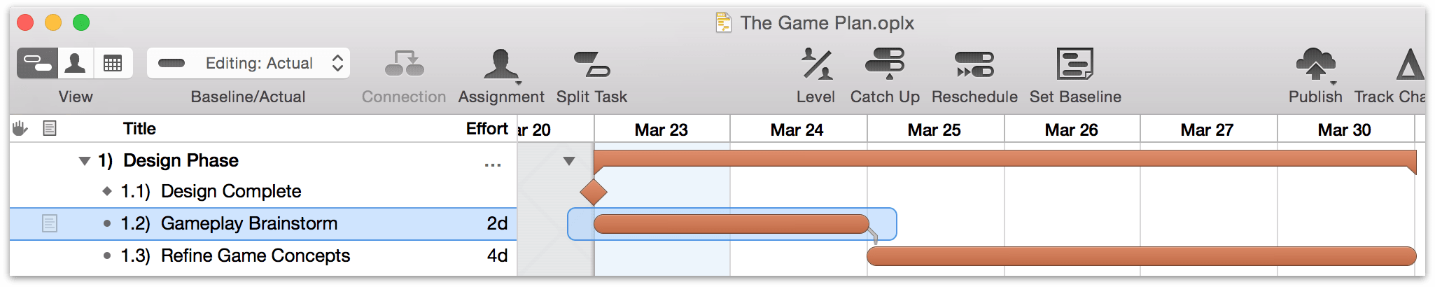 omniplan depency type