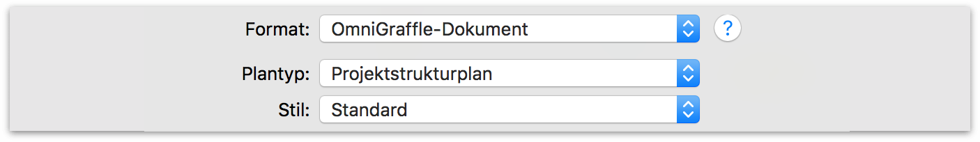 Optionen, die beim Exportieren in das OmniGraffle-Dateiformat verfügbar sind