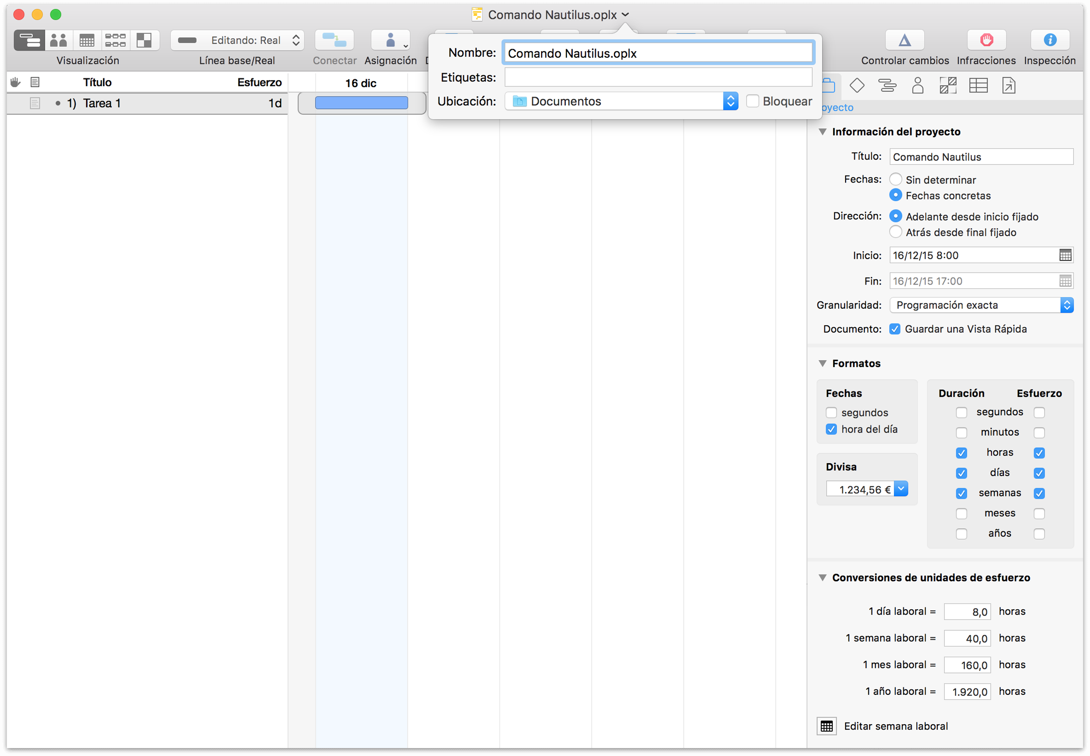 Nuestro proyecto nuevo guardado y listo para empezar.