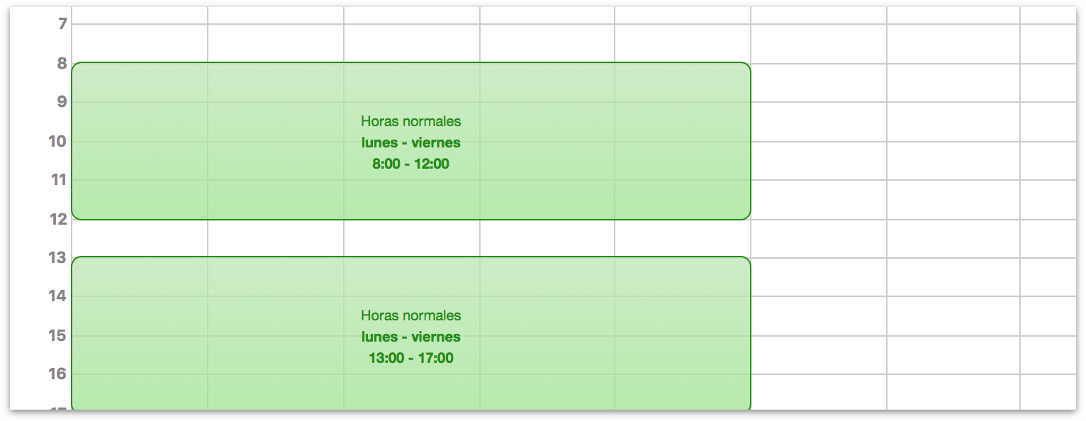 La semana de trabajo actualizada según nuestras necesidades.