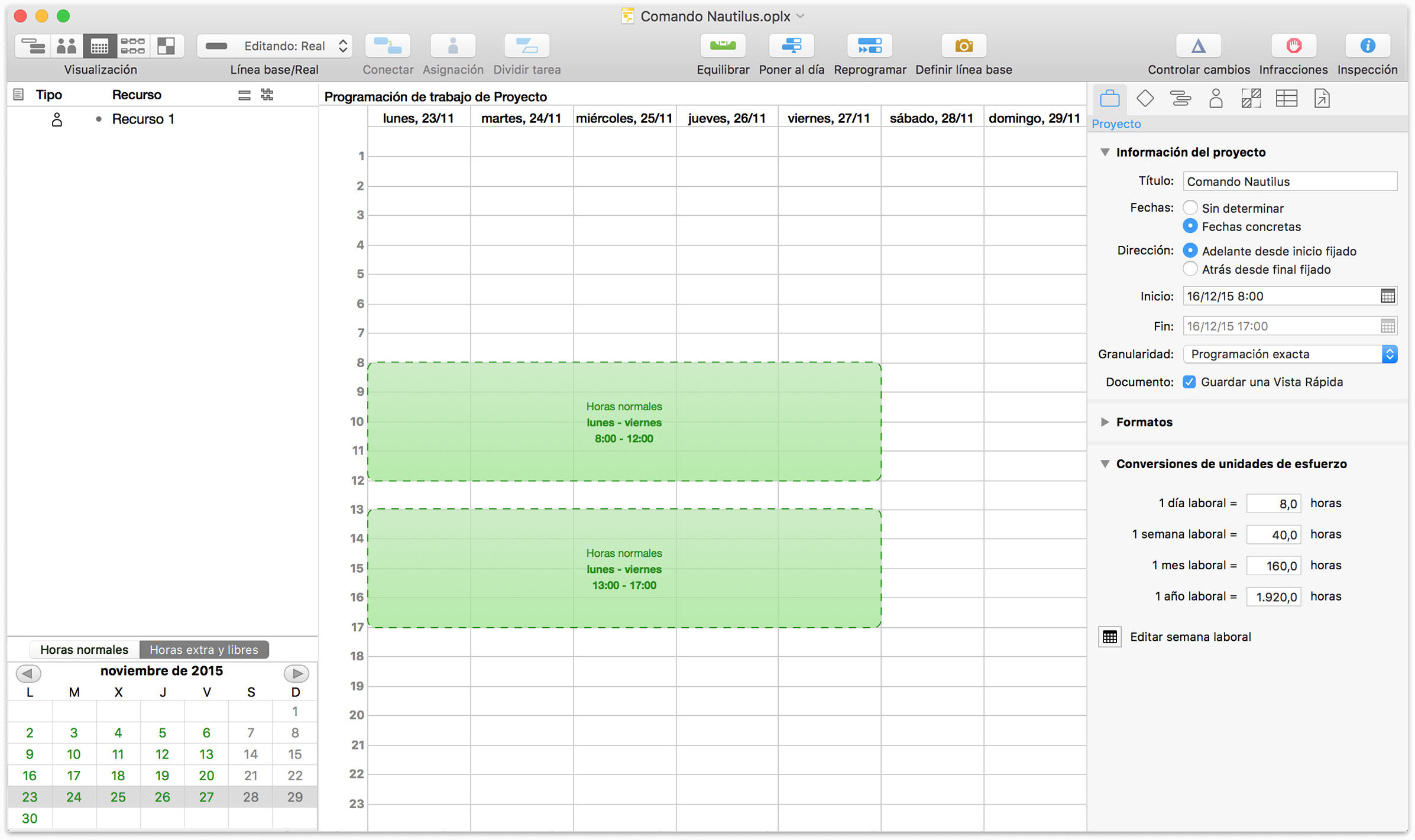 La semana del 23-27 de noviembre en detalle.