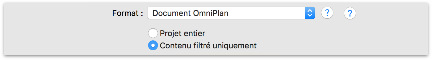 Assurez-vous que l’option « Contenu filtré uniquement » est cochée avant d’exporter le projet.