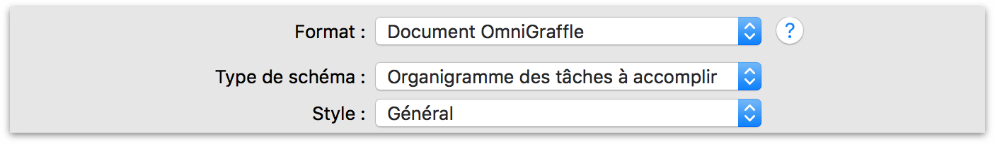 Options disponibles lors de l’exportation dans le format de fichiers OmniGraffle.