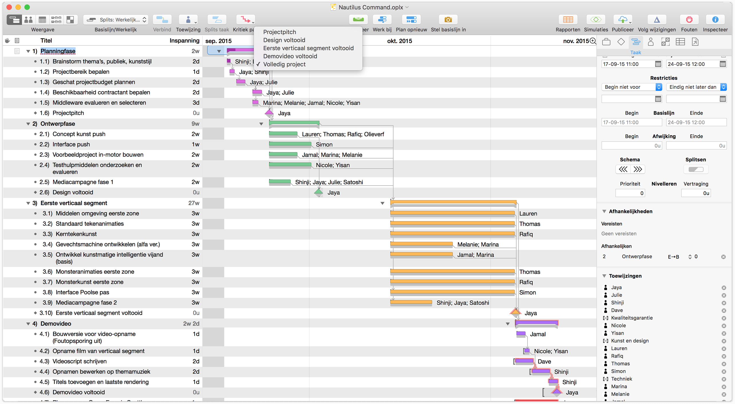 Handleiding OmniPlan 3 voor Mac — Werken in OmniPlan een minicursus
