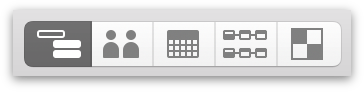 Switching to Task View with the View Switcher in the toolbar.