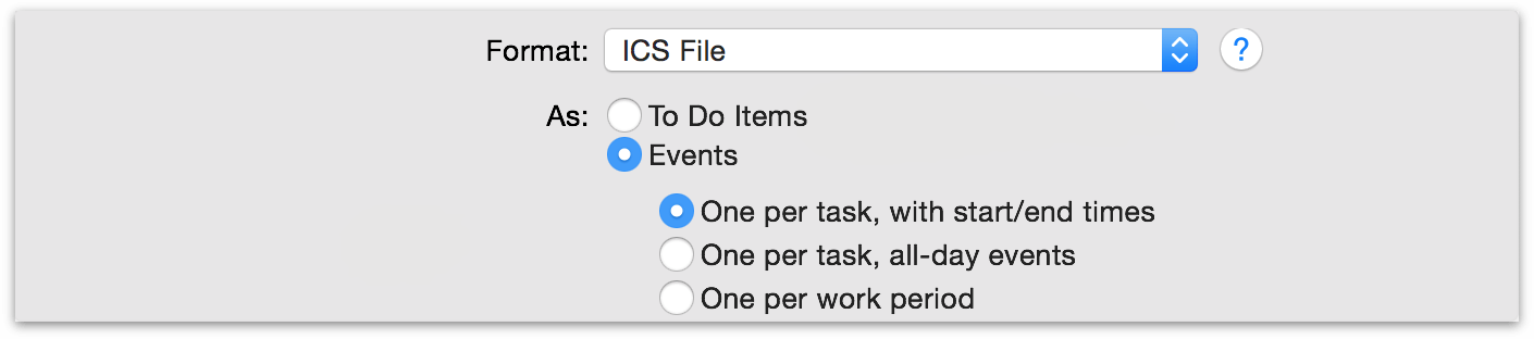 iCal ICS export options in OmniPlan 3.