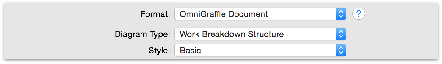 Options available when exporting to the OmniGraffle file format.