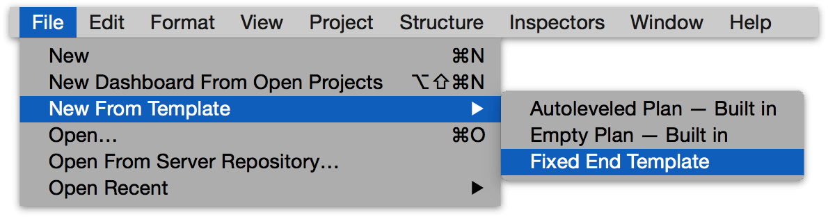 Creating a new document from a template.