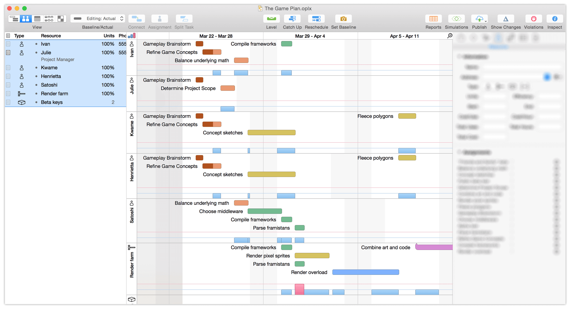 omniplan gantt chart