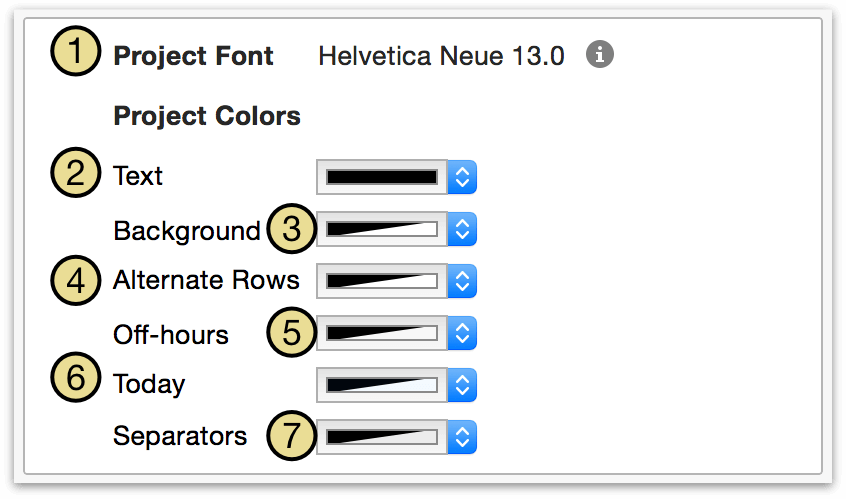 Changing project font and colors in Styles View.