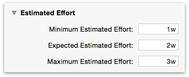 The Estimated Effort section of the Task inspector.