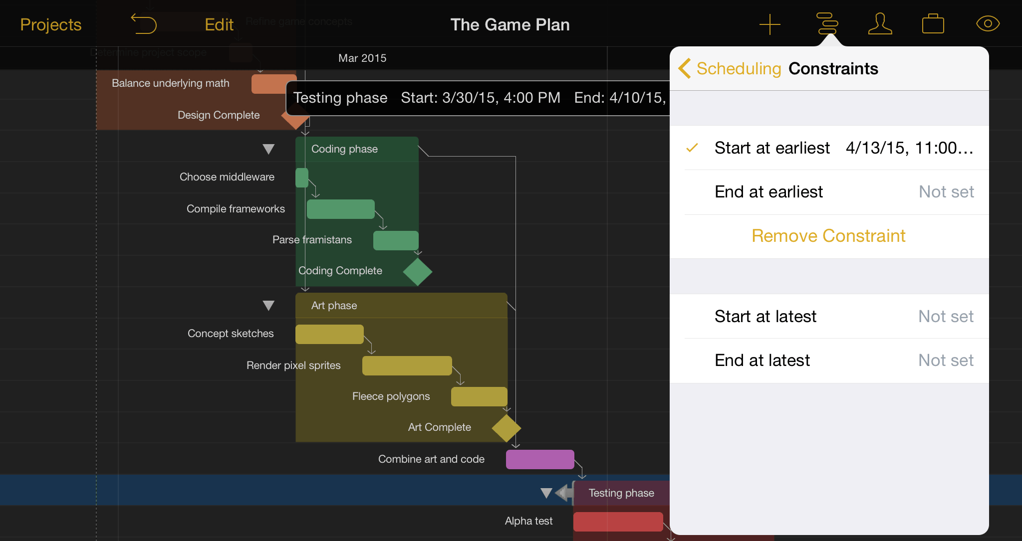 omniplan scheduling