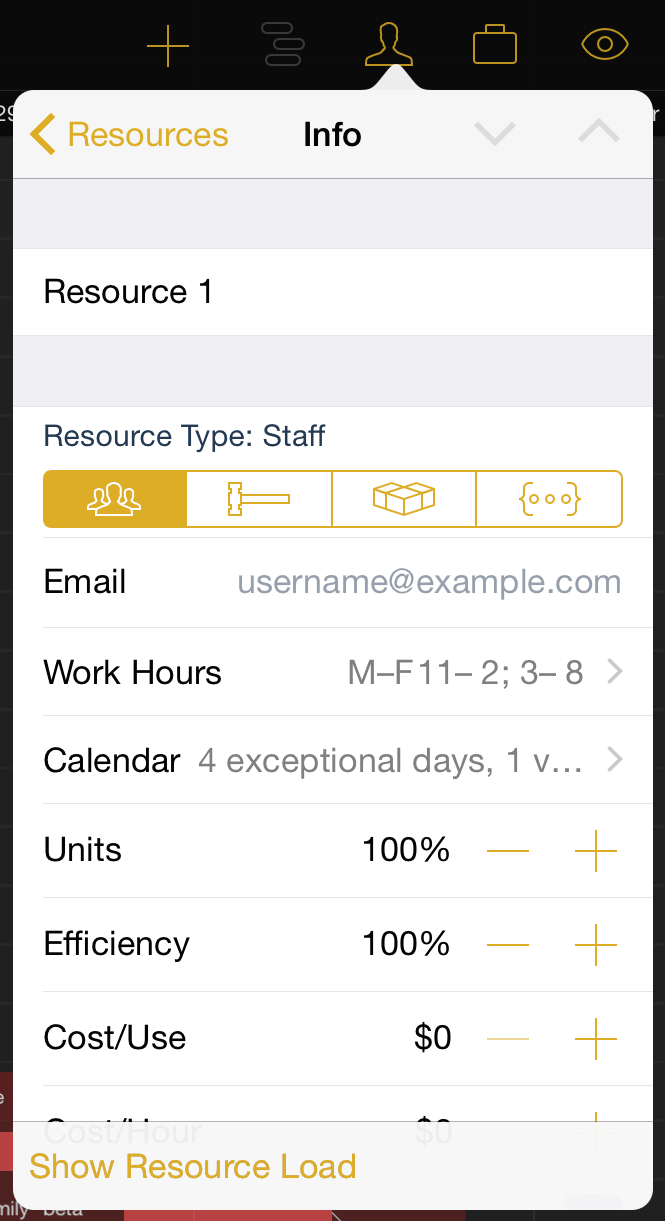 The single default resource that comes with a newly created project, as seen in the resource inspector.