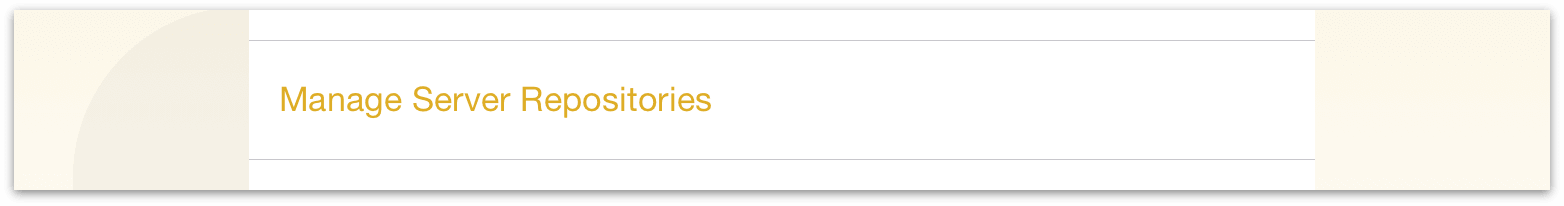 Manage Server Repositories on the Locations screen.