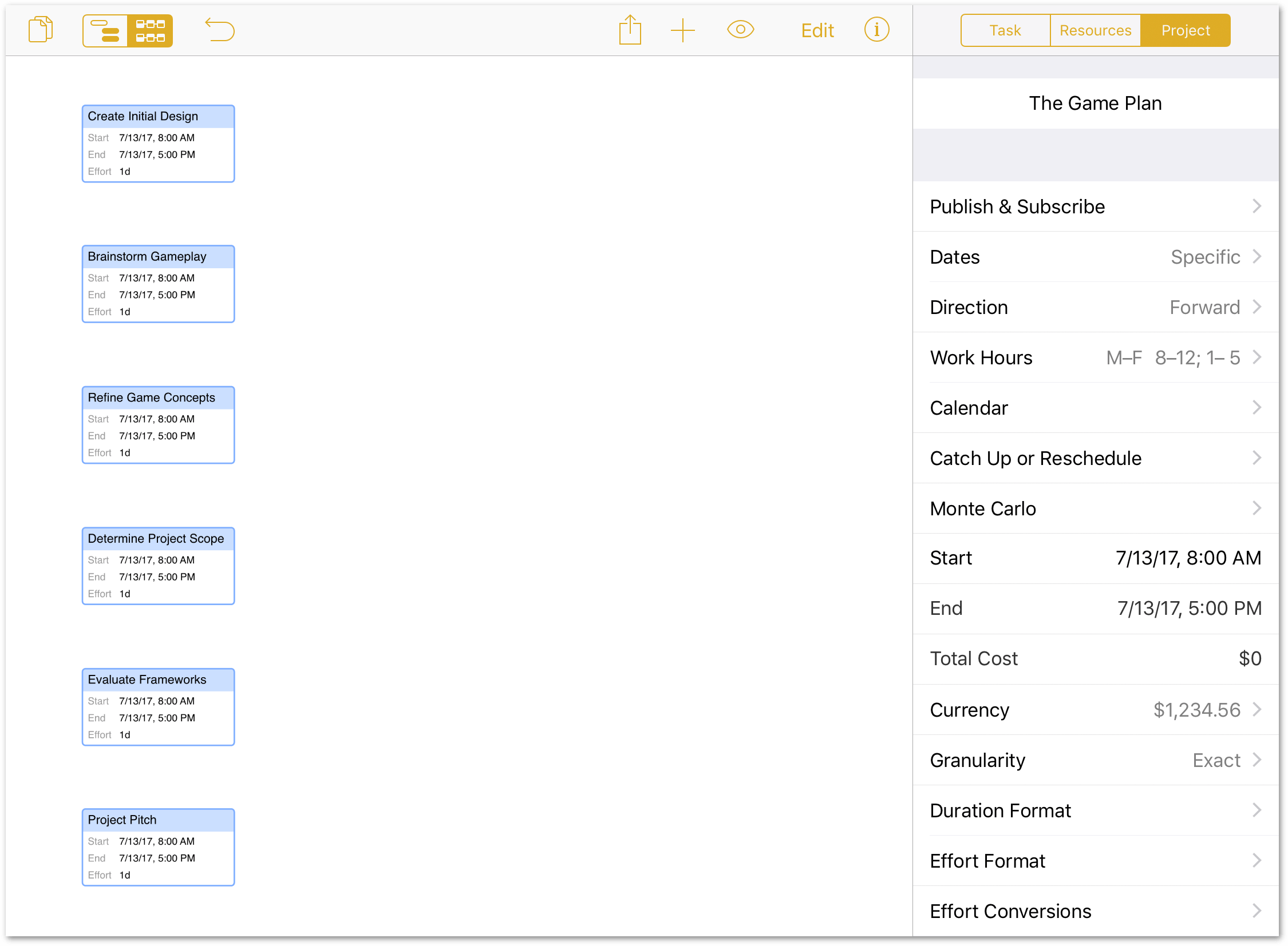 Switching to the Network Diagram