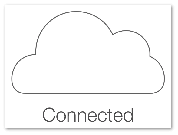 An image of a cloud with the word Connected underneath.
