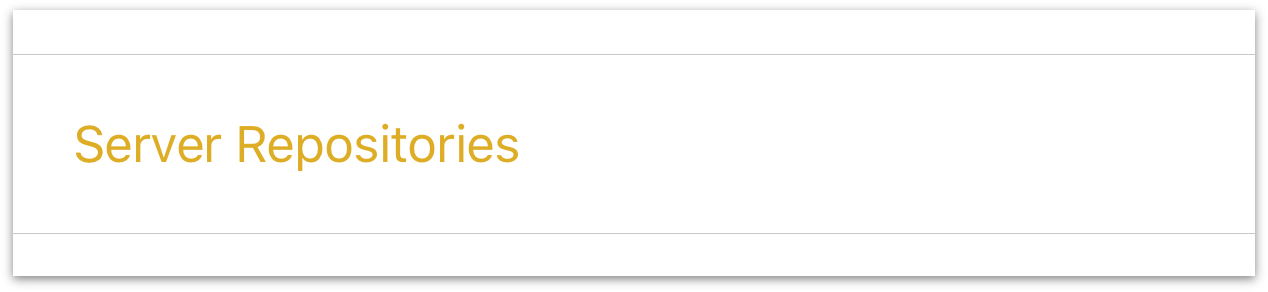 The Server Repositories section of Locations in the Document Browser.