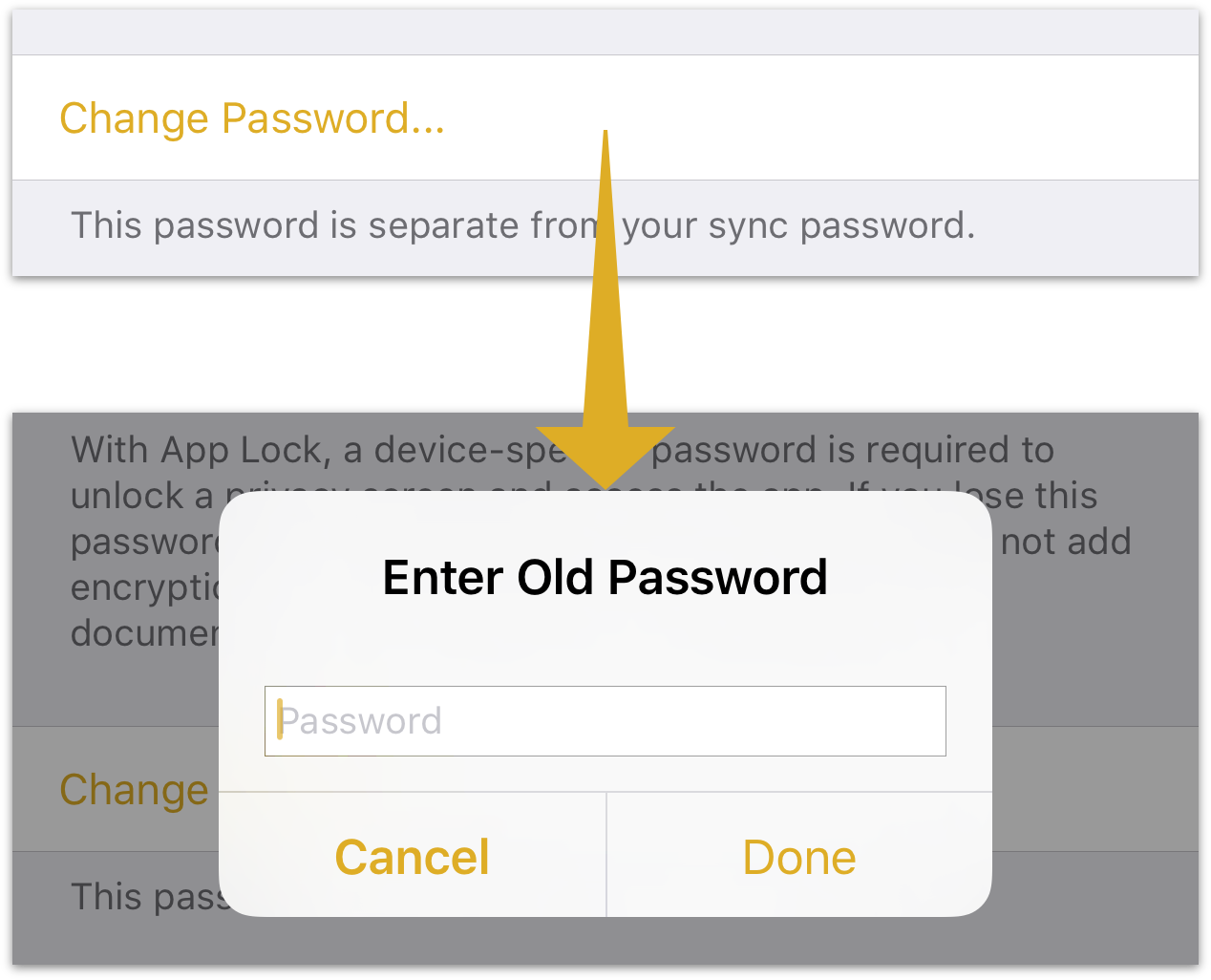 Changing your App Lock password.