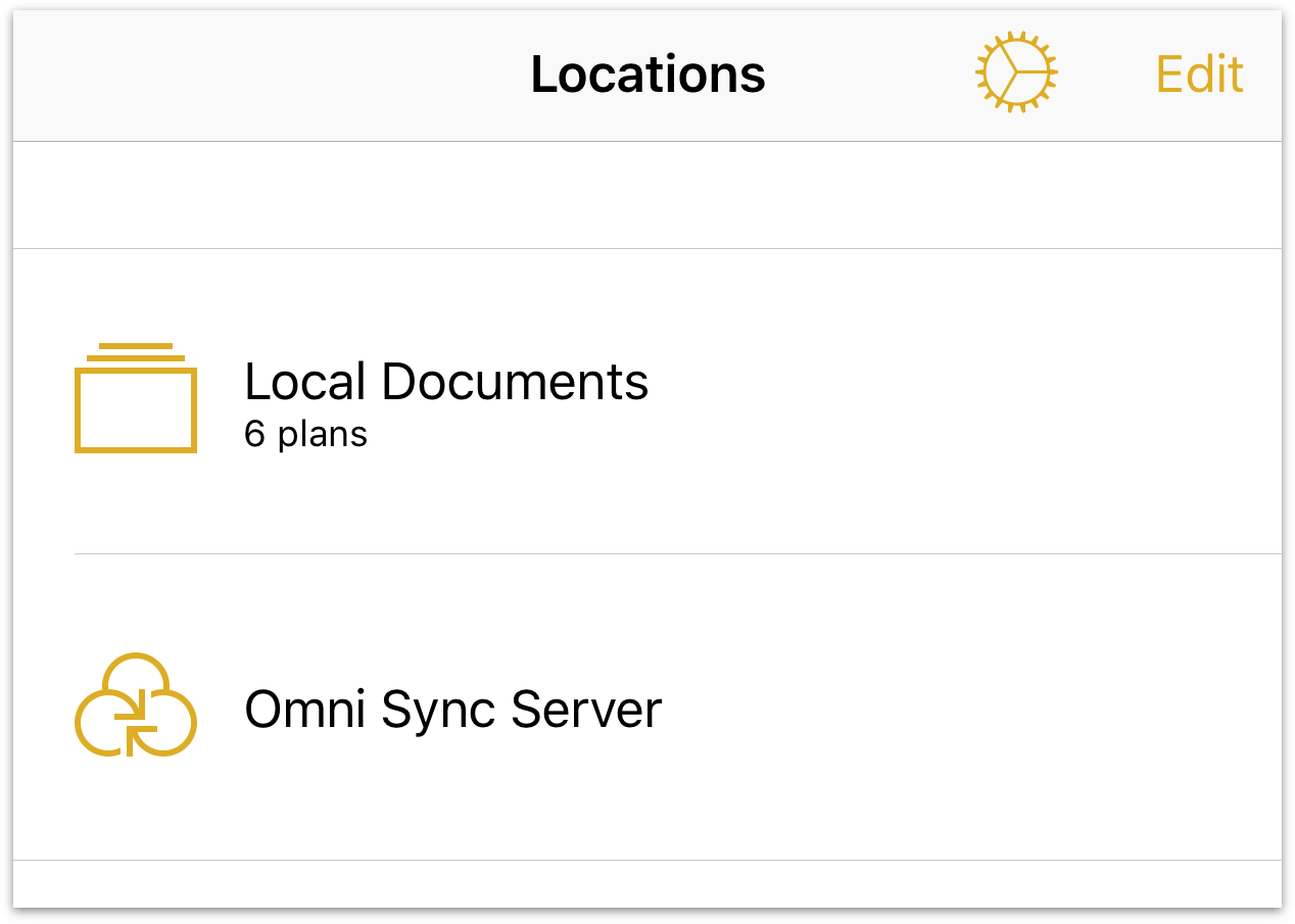 After syncing, the Omni Sync Server folder shows up on your home screen.